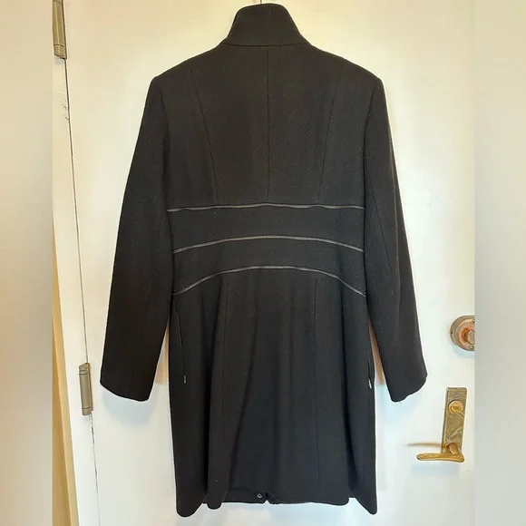 Calvin Klein black wool blend coat - size M - Picture 3 of 6